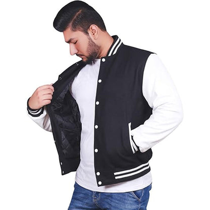 VARSITY BOMBER Letterman High Quality Wool & Real Cowhide Leather Sleeves Jacket