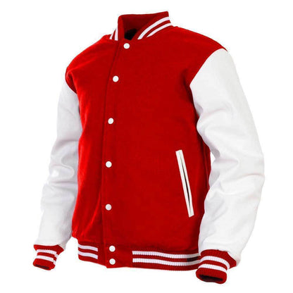 VARSITY BOMBER Letterman High Quality Wool & Real Cowhide Leather Sleeves Jacket