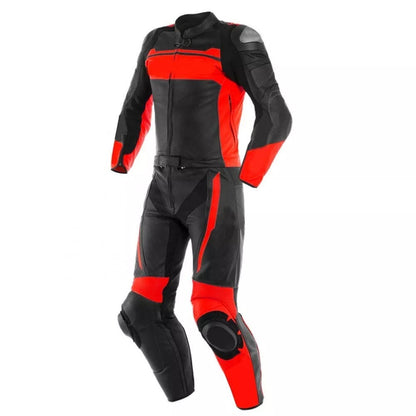 Real Cowhide Leather Motorcycle Biker Suit Motorbike Racing Protective Suit