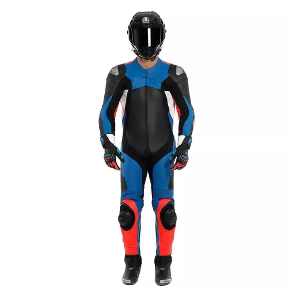 Real Cowhide Leather Motorcycle Biker Suit Motorbike Racing Protective Suit