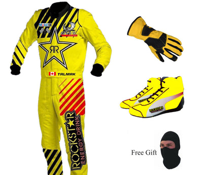 BEST DEAL GO KART RACE SUIT LEVEL 2 APPROVED WITH MATCHING GLOVES & BOOTS