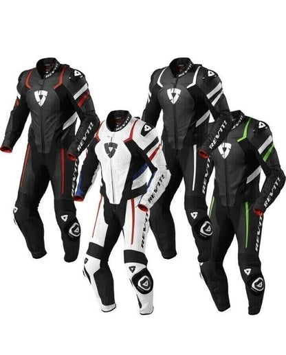 Real Cowhide Leather Motorcycle Biker Suit Motorbike Racing Protective Suit